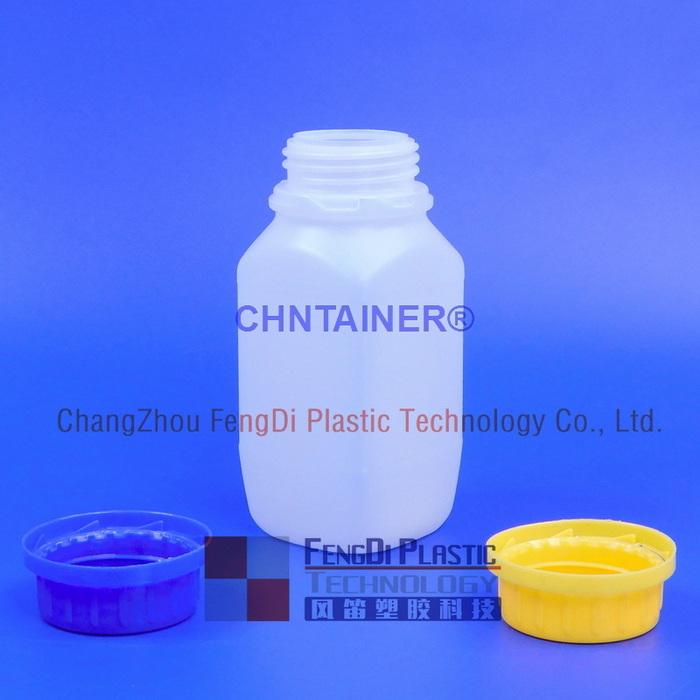 大口蓝盖方底塑料试样瓶100ml
