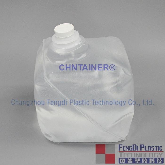 cubitainer insert 5L with 38-400mm induction-sealing cap,white color,ribbed cap,LDPE,100PCS/case