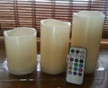 Natural LED remote control pillar candle