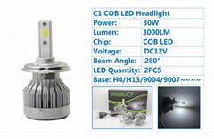 H4 30W Hi/Lo Beam Conversion Kit 6000K LED Headlight