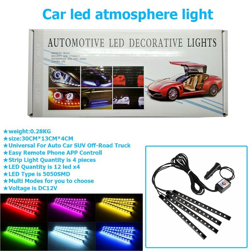 12 LED Car Interior Decorative Atmosphere Light Strips 4