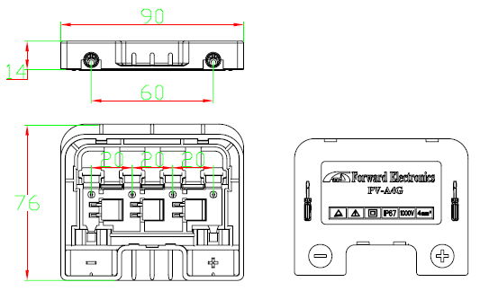 Solar Junction Box IP67 (PV-A4G1) 2