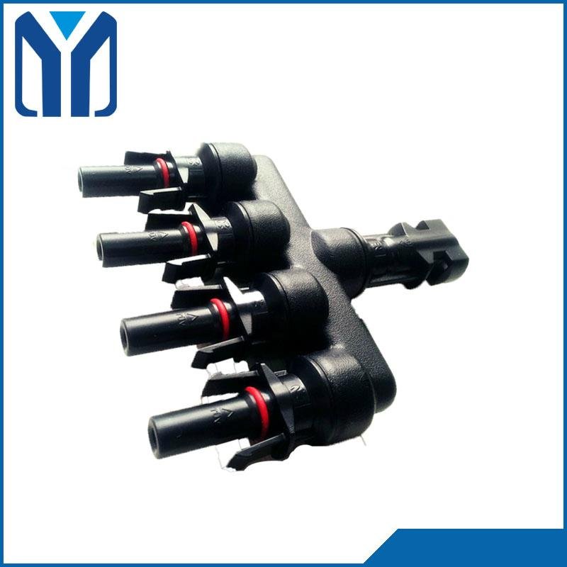  1 Pair MC4 Connector  1 to 4 Cable Coupler Combiner