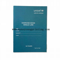 UNICEF student exercise book staple binding A4 single line square blanc