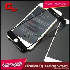 For iphone6 colored screen protector for iphone6 silk-screen glass protector