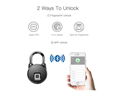  Intelligent IP66 Waterproof Keyless Bluetooth Fingerprint Padlock 