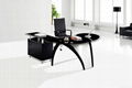 Modern L shaped glass office furniture executive desk design