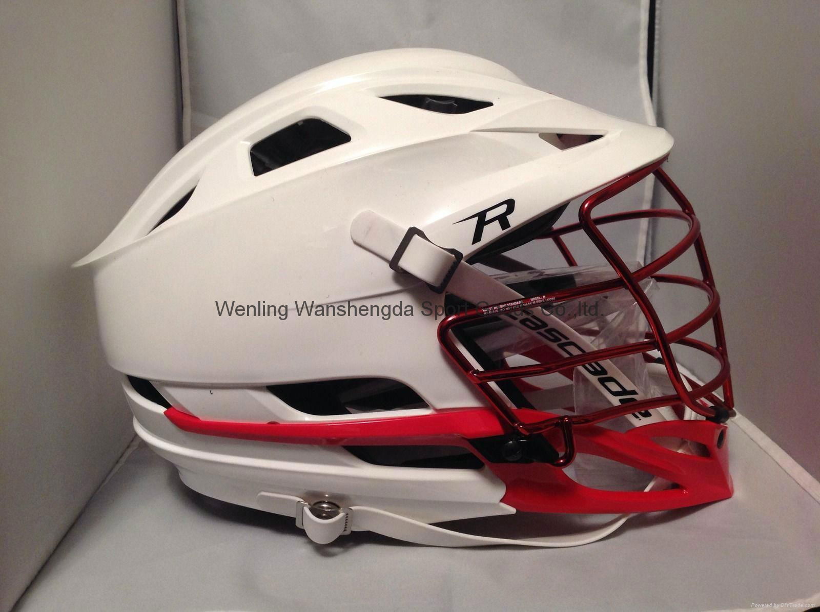 Cascade R Lacrosse Helmet New White With Red Chrome Face Mask (China Manufacturer) Other