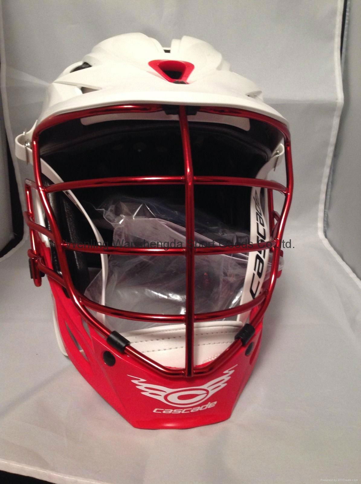 Cascade R Lacrosse Helmet New White With Red Chrome Face Mask (China Manufacturer) Other