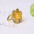 Neffly jewelry natural beeswax yellow chanterelles 9 mm Ring 1