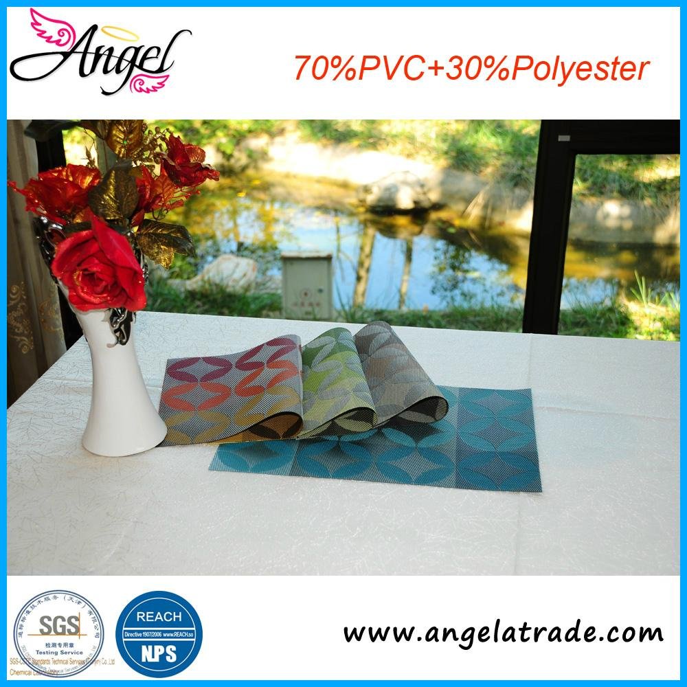 gold vinyl placemat clear plastic placemat textilene table mat  5