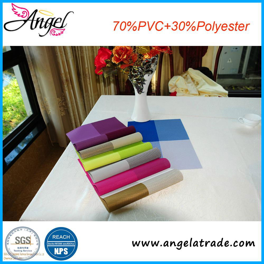 Angel UV factory heat resistant woven vinyl PVC mesh placemat 2