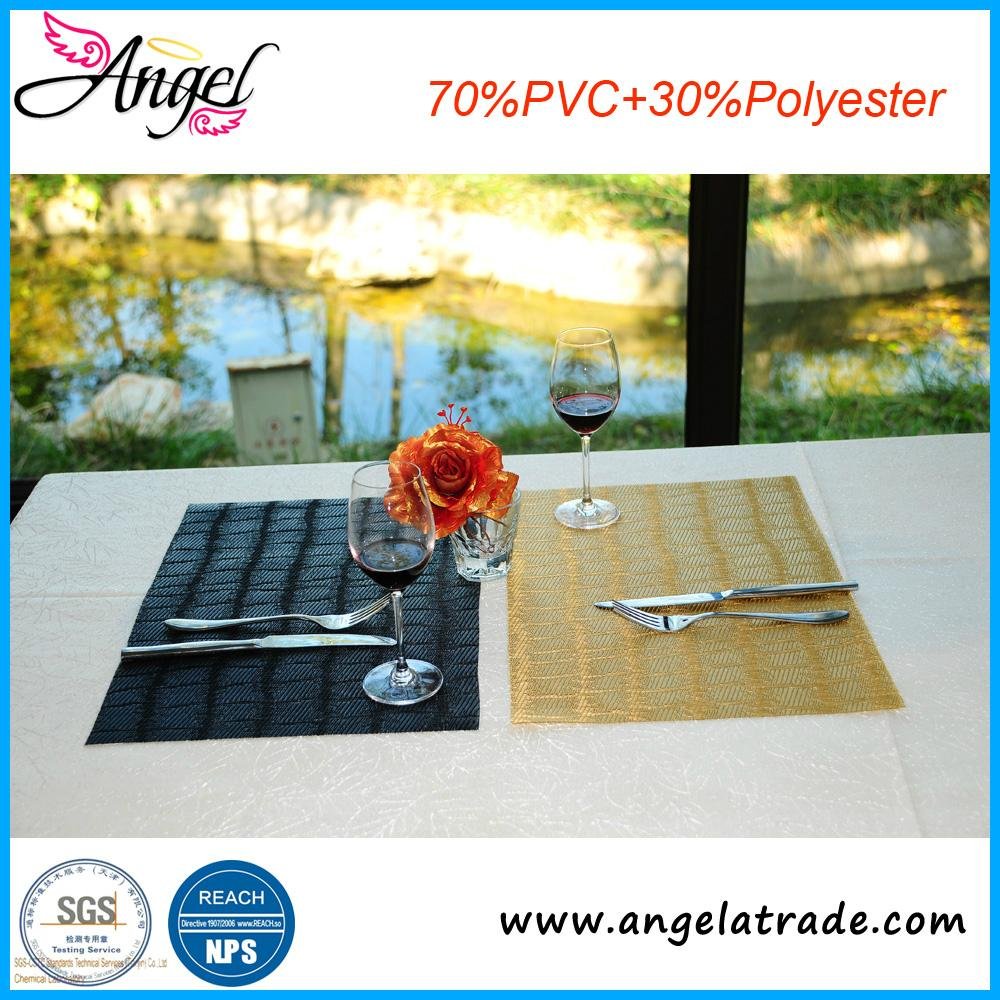 Angel UV factory heat resistant woven vinyl PVC mesh placemat 4