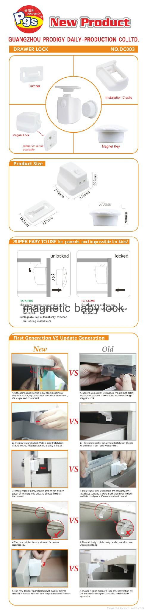  2016 Hot Sale Magnetic Baby Safety Lock 2