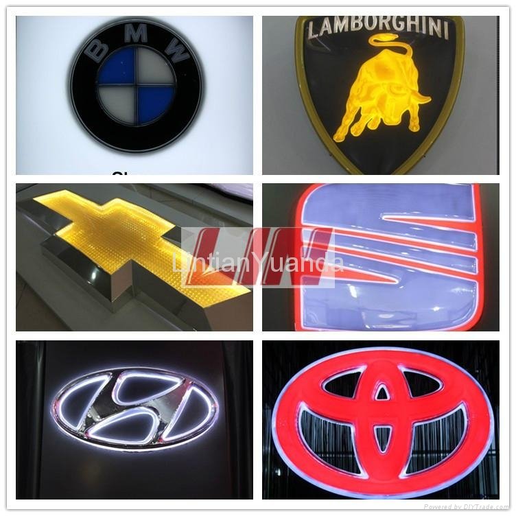 Outdoor Chrome Vacuum forming Acrylic Backlit LED Car Sign 3