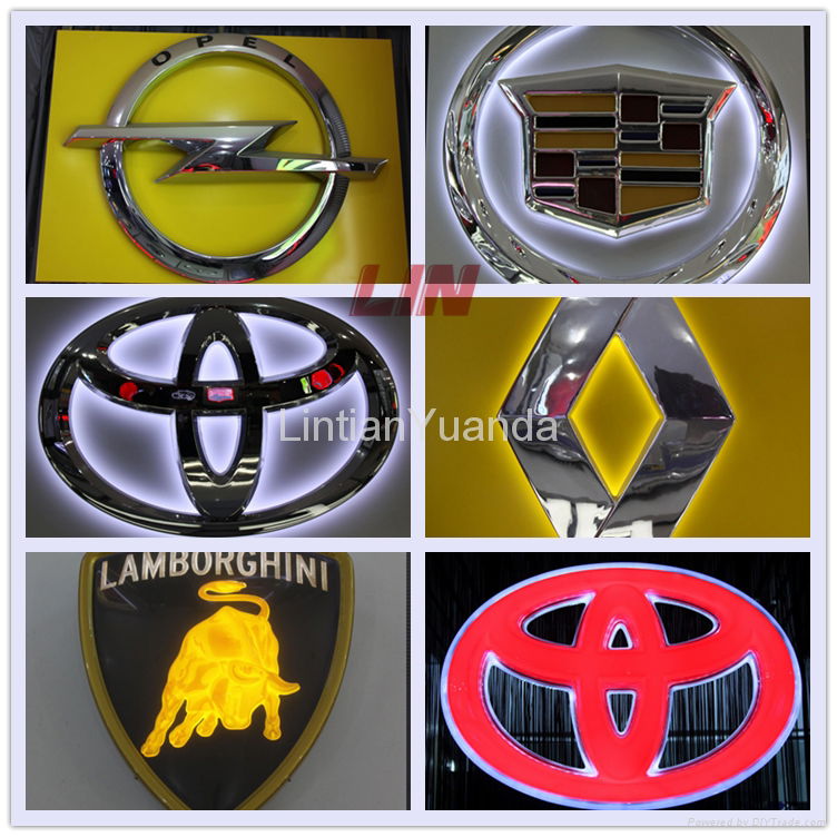 Outdoor Chrome Vacuum forming Acrylic Backlit LED Car Sign 5