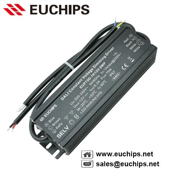 200-240VAC 75W 1 channel dali constant voltage led dimmable driver 