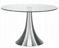 Round Dining Table with Tempered Glass