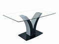 Rectangle Dining Table with Tempered Clear Glass