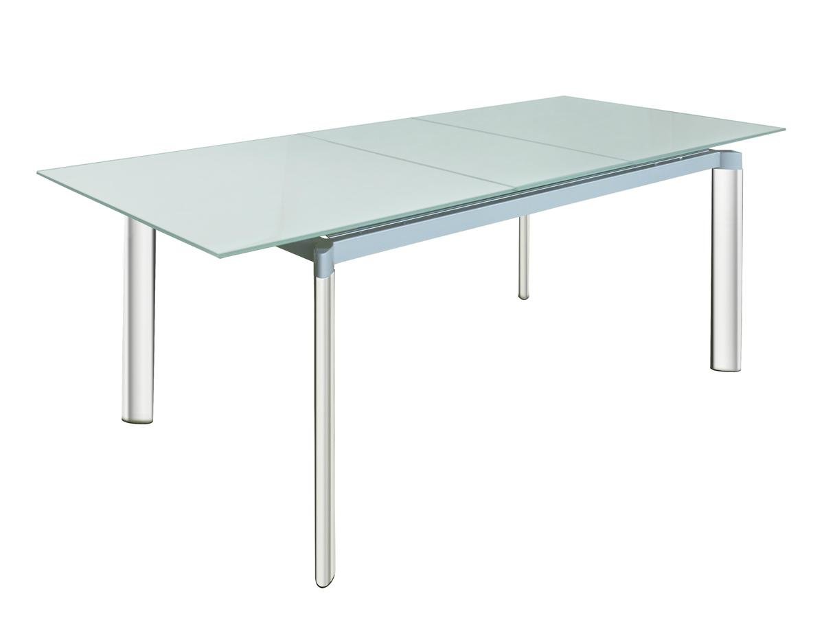 Modern Design Extensible Dining Table with Tempered Glass
