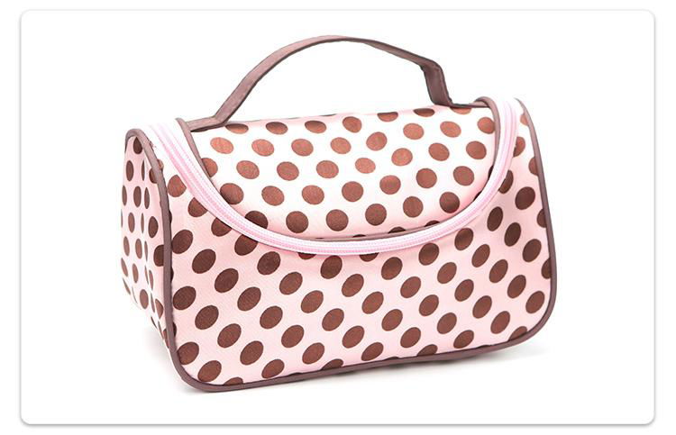 Pink Polka Dot Cosmetic Bag