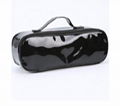 Black long Enamel PU cosmetic bag