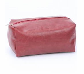 Red Crack PVC Cosmetic Bag