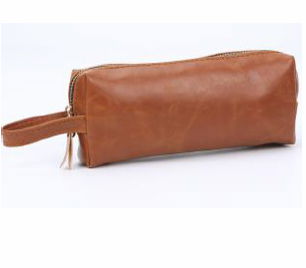 Brown pvc men's toiletry Kit