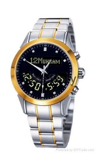 azan Analog digital wrist watch ha-6102 Muslim watch