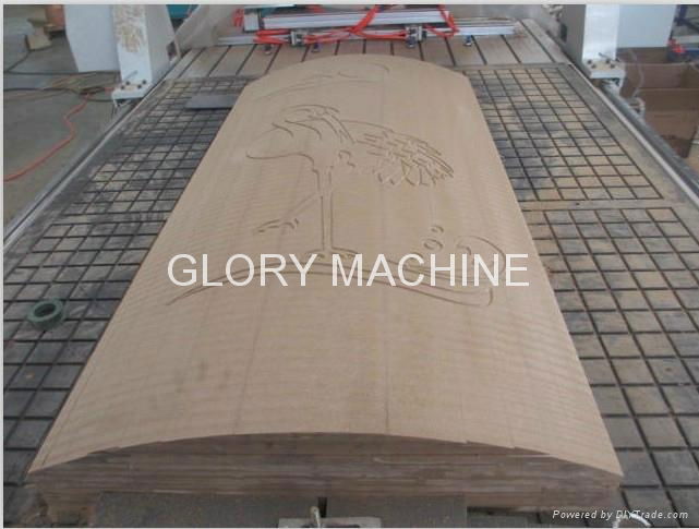 Three workstages Wood CNC Router with Free-rotating Head  3