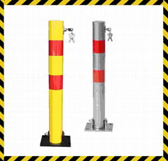 manual silver or yellow park barrier car parking lock