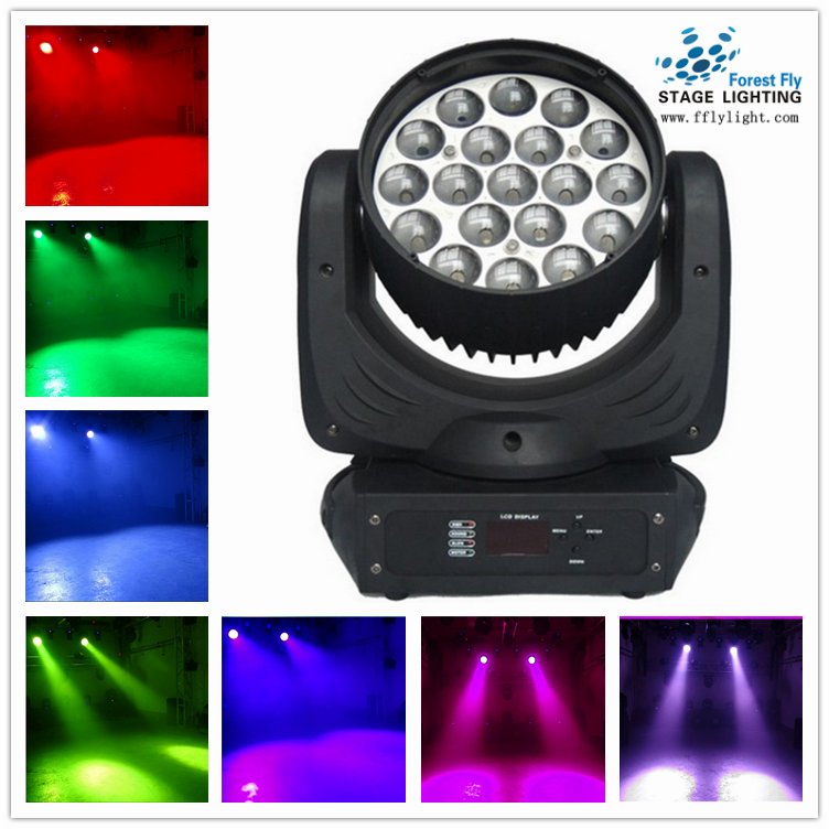 19pcs12w RGBW 4in1  moving head wash and zoom light