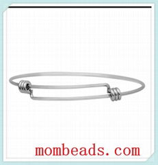 Wholesale 316L Stainless Steel Alex Style expandable Wire Bangle 