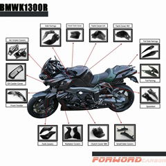 Quality carbon fiber motorcycle parts fairings bodywork for BMW K1200R K1300R