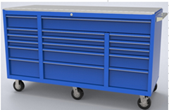  72"17drw cabinet, blue 