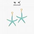 Silverwill 2018 Fashion jewelry elegant Women's Big Starfish Studs Earrings 