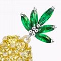 Silverwill 2018 Popular zirconia Lovely Pineapple Stud Earrings fashion jewelry 2