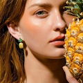 Silverwill 2018 Popular zirconia Lovely Pineapple Stud Earrings fashion jewelry 4