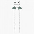 Silverwill stylish Coconut tree long drop earrings fashion summer jewelry