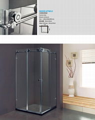 Frameless Stainless Steel Double Sliding Door Design Shower Enclosures (KT8012)