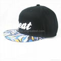 Custom 3D Embroidered Flat Bill Hip Hop Snapback Cap 2