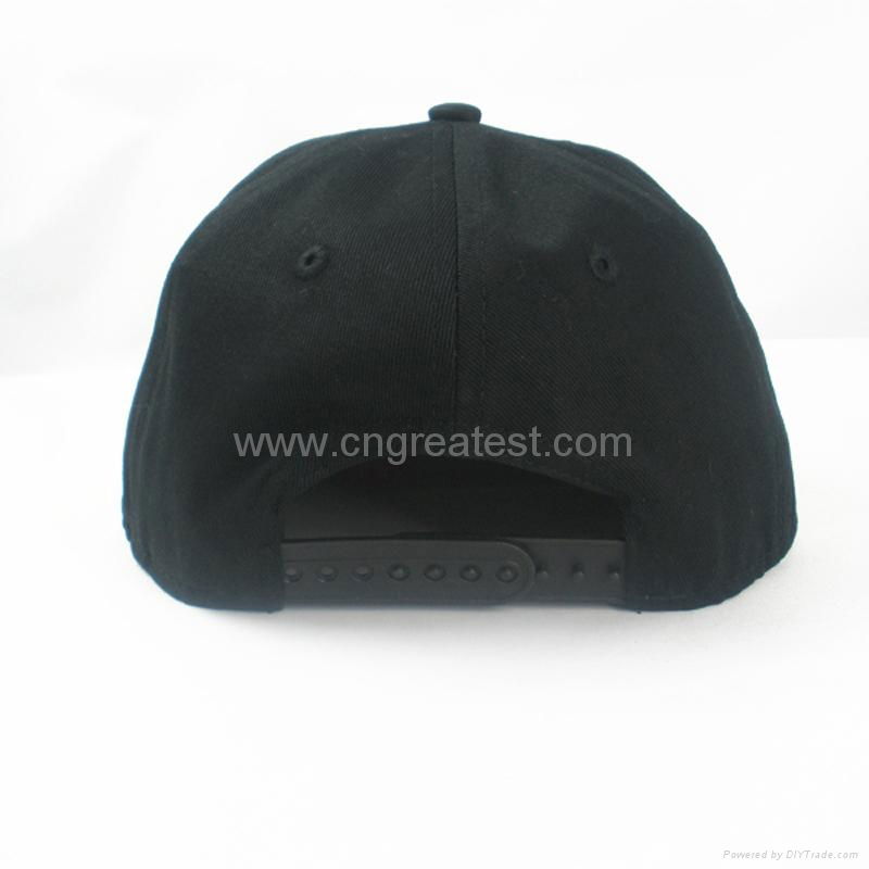 Custom 3D Embroidered Flat Bill Hip Hop Snapback Cap 5