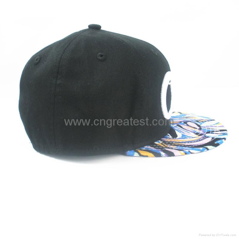 Custom 3D Embroidered Flat Bill Hip Hop Snapback Cap 4