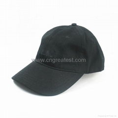 Custom 6 Panel Plain Black Unstructured Strapback Baseball Hat