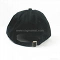 Custom 6 Panel Plain Black Unstructured Strapback Baseball Hat 2
