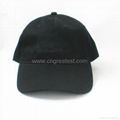 Custom 6 Panel Plain Black Unstructured Strapback Baseball Hat 3