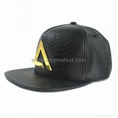 Comfortable Fashiom Metal Plate Snapback Hat Strap Back Cap