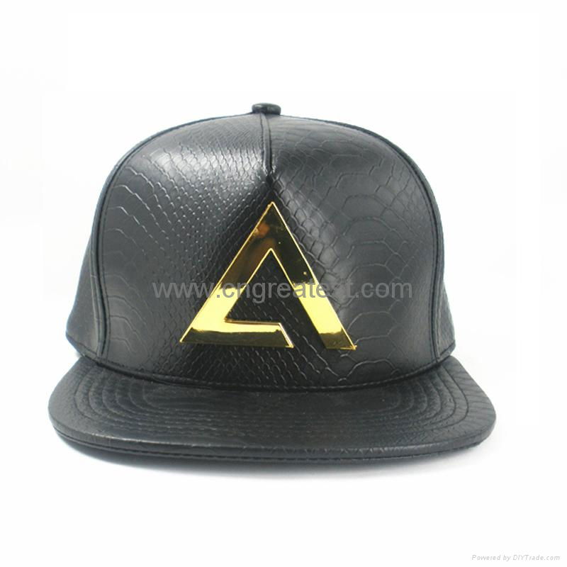 Comfortable Fashiom Metal Plate Snapback Hat Strap Back Cap 3