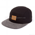 2015 Fashion Custom 5 Panel Cap With Leather Patch