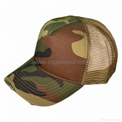Good Quality Custom Distressed Camo Trucker Mesh Cap Hat